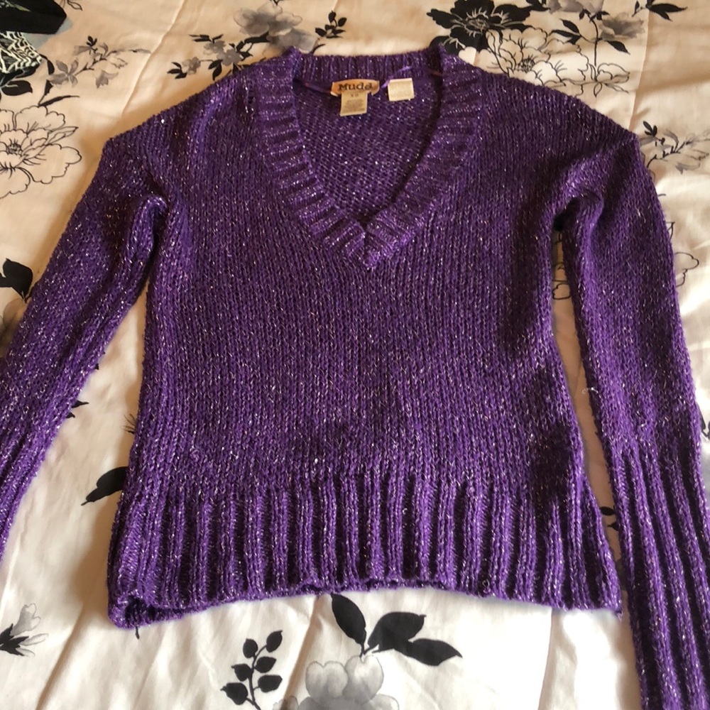 Purple sparkly sweater
